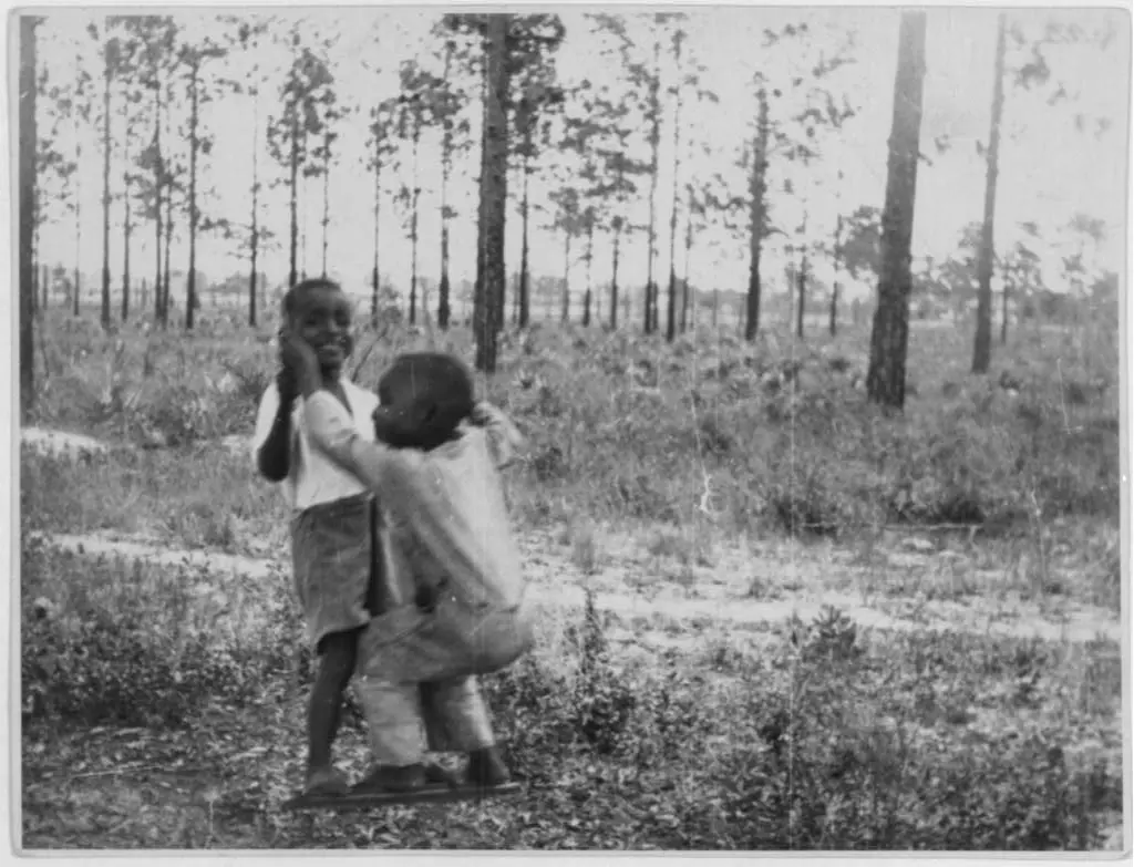 African American children playing outdoors, Eatonville, Florida